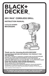 Black & Decker BDCDD220C Instruction Manual