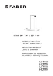 Faber STILO STIL36SSV Installation Instructions; Use And Care Information