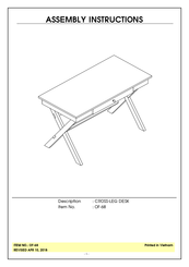 Whitewood Furniture OF-68 Assembly Instructions
