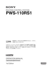 Sony PWS-110RS1 Operation Manual