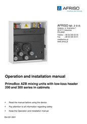 AFRISO PrimoBox AZB Operation And Installation Manual