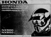 Honda NX500 Owner's Manual