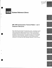 IBM 2740-1 System Reference Manual