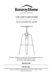 Kenroy Home DUNCAN 47003 Use And Care Manual