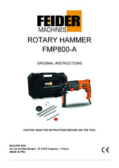 Feider Machines FMP800-A Original Instructions Manual