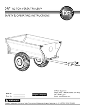 DR 1/2 TON VERSA TRAILER Safety & Operating Instructions Manual