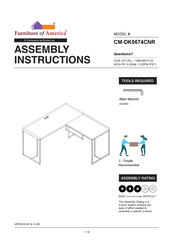 Furniture of America CM-DK5674CNR Assembly Instructions Manual