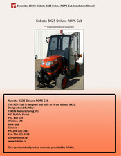 Kubota BX25 Deluxe ROPS Cab Installation Manual