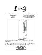 Avanti Elite WCDD108E3S Instruction Manual