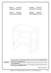 Walker Edison W24CGST Assembly Instructions Manual