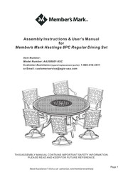 Members Mark AAX08801-8SC Assembly Instructions & User Manual
