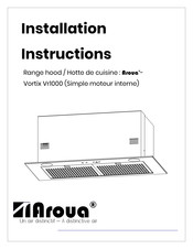 Arova Vortix Vr1000 Installation Instructions Manual