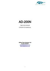 Allday Time Systems AD-200N Operation Manual
