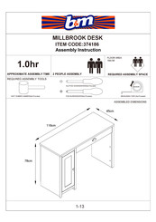 B&M MILLBROOK 374186 Assembly Instruction Manual