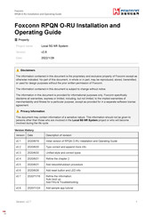 Foxconn RPQN O-RU Installation And Operating Manual