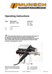 Munsch MM-Xtruder Operating Instructions Manual