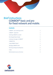Swisscom combox basic Brief Instructions