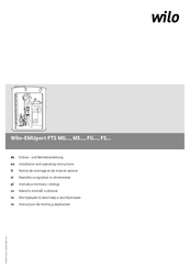 Wilo EMUport FTS MG Series Installation And Operating Instructions Manual