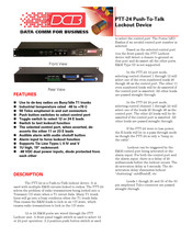 DCB PTT24 Quick Start Manual