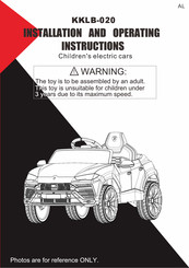 Kool Karz Playground KKLB-020 Installation And Operating Instructions Manual