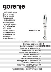 Gorenje HBX481QW Instructions For Use Manual