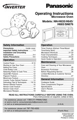 Panasonic NH-H645 Operating Instructions Manual