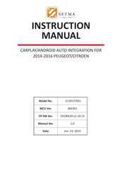 Setma E12PE27001 Instruction Manual