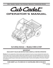 Cub Cadet C466 Operator's Manual