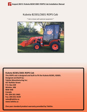 Tektite Kubota B2301 ROPS Cab Installation Manual