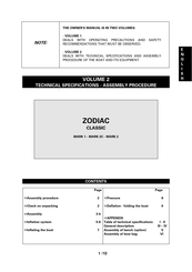 Zodiac CLASSIC MARK 1 Owner's Manual