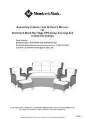 Member's Mark Heritage Assembly Instructions & User Manual