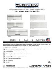 American Range ARR-27WD Installation Manual
