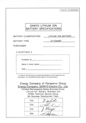 Sanyo UF103450P-NETE-5 Manual
