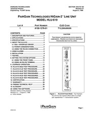 PairGain HIGAIN-2 HLU-619 Manual
