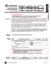 Lexus PG001-06 Technical Service Information Bulletin