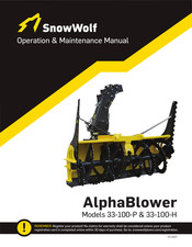 SnowWolf AlphaBlower 33-100-H Operation & Maintenance Manual