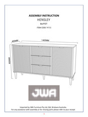 JWA HENSLEY 74715 Assembly Instruction Manual