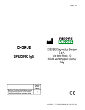 Diesse CHORUS SPECIFIC IgE Instructions For Use Manual