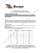 Awntech Dallas Retro CR34 Owner's Manual & Installation Instructions