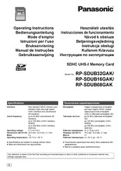 Panasonic RP-SDUB32GAK Operating Instructions Manual