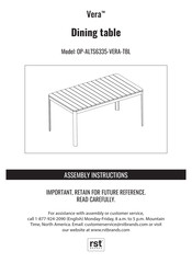 rst brands Vera OP-ALTS6335-VERA-TBL Assembly Instructions Manual