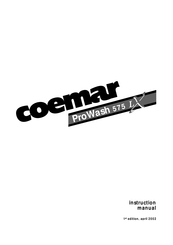 Coemar ProWash 575 LX Instruction Manual