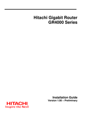 Hitachi GS4000-160E1 Installation Manual