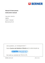 Berner 10471 Instruction Manual