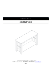 Wayfair CONSOLE TABLE Product Instructions