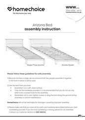 Homechoice Arizona Bed Assembly Instruction Manual