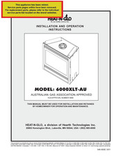 Hearth Technologies HEAT-N-GLO 6000XLT-AU Installation And Operation Instruction Manual