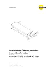 Interroll SH 1400 Installation And Operating Instructions Manual