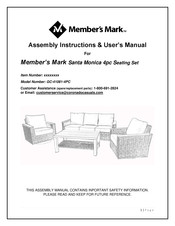 Member's Mark Santa Monica GC-41081-4PC Assembly Instructions & User Manual