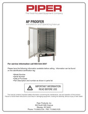 Piper AP PROOFER Installation And Operating Manual